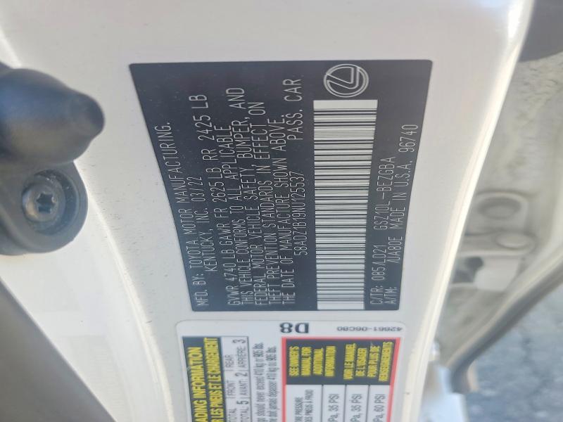 Продажа на аукционе авто 2022 Lexus Es 350, vin: 58ADZ1B19NU125537, номер лота: 57147496