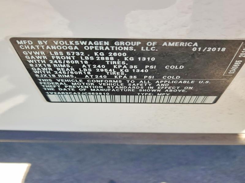 Aukcja sprzedaży 2018 Volkswagen Atlas, vin: 1V2AR2CA2JC553810, numer aukcji: 57605986