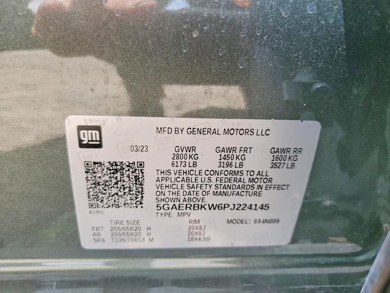 2023 Buick Enclave მანქანა იყიდება აუქციონზე, vin: 5GAERBKW6PJ224145, აუქციონის ნომერი: 55213736