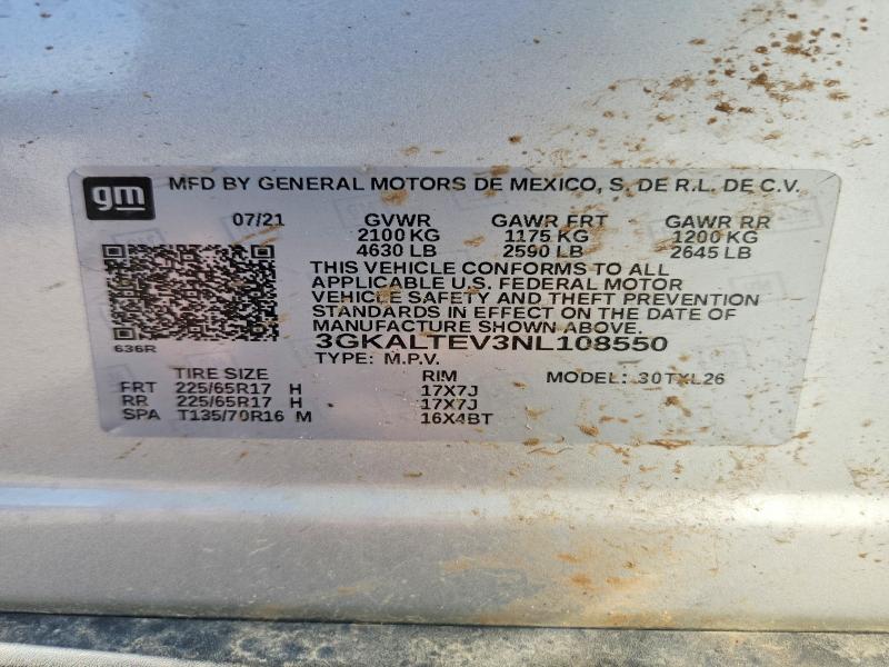 2022 Gmc Terrain მანქანა იყიდება აუქციონზე, vin: 3GKALTEV3NL108550, აუქციონის ნომერი: 58543826