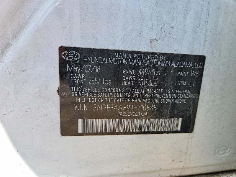 Aukcja sprzedaży 2018 Hyundai Sonata, vin: 5NPE34AF9JH710588, numer aukcji: 57841486