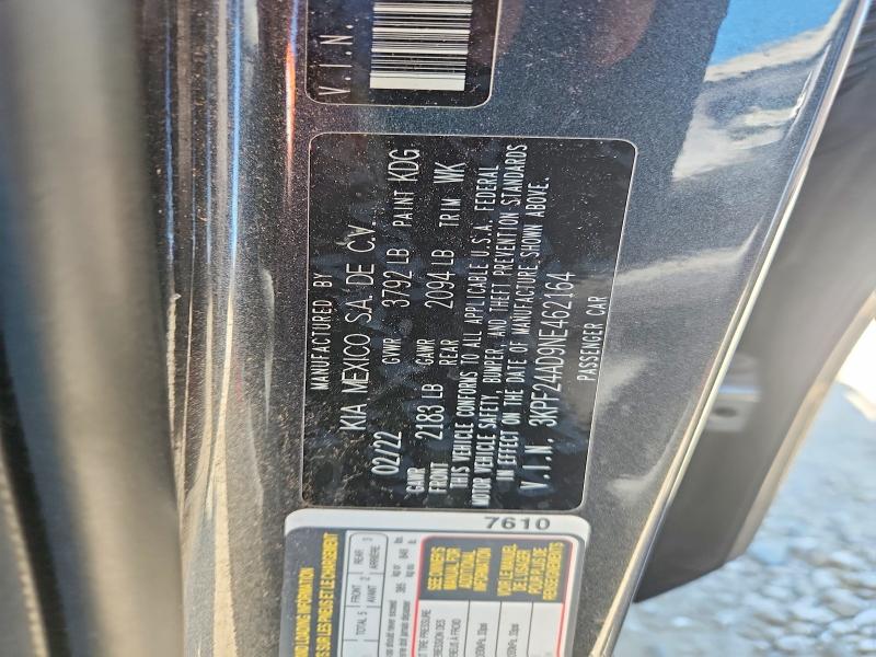 Продажа на аукционе авто 2022 Kia Forte, vin: 3KPF24AD9NE462164, номер лота: 54968526
