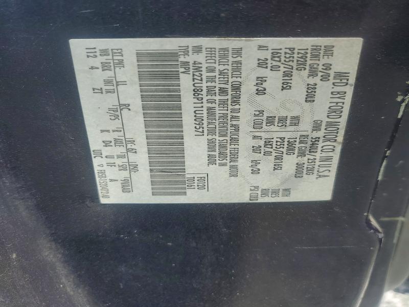 2001 Mercury Mountaineer მანქანა იყიდება აუქციონზე, vin: 4M2ZU86P11UJ09571, აუქციონის ნომერი: 56816836
