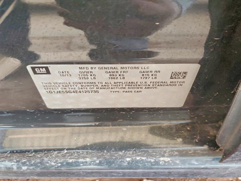 Продажа на аукционе авто 2014 Chevrolet Sonic, vin: 1G1JE5SG4E4125735, номер лота: 58311016