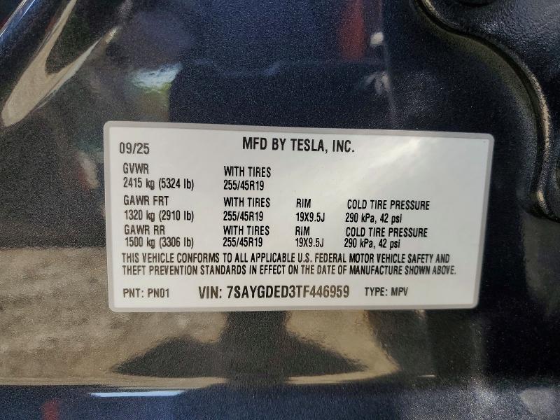 Продаж на аукціоні авто 2026 Tesla Model Y, vin: 7SAYGDED3TF446959, номер лоту: 85616165