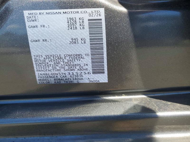 Продажа на аукционе авто 2026 Nissan Altima, vin: 1N4BL4DV5TN315256, номер лота: 55628136