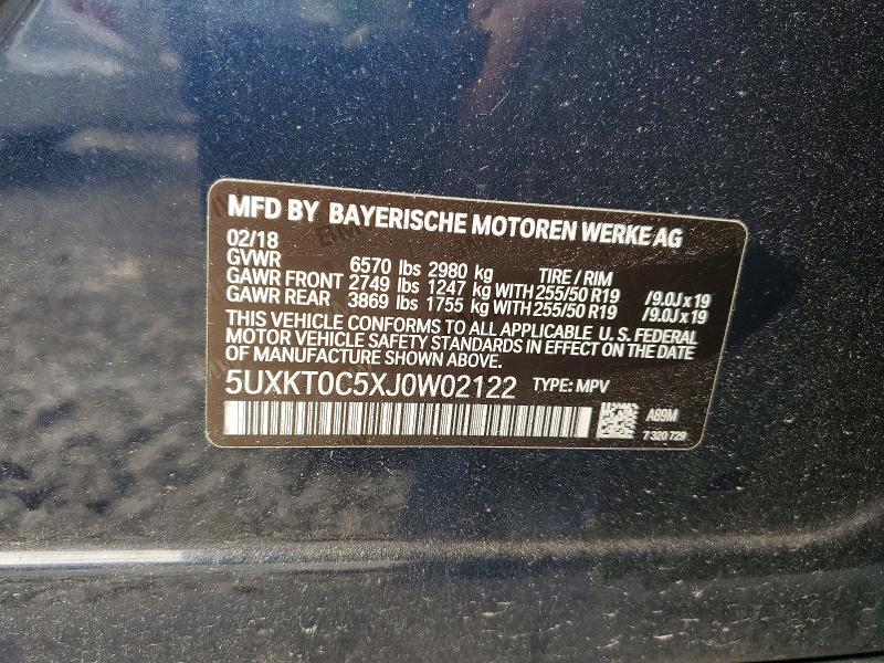 Продажа на аукционе авто 2018 Bmw X5, vin: 5UXKT0C5XJ0W02122, номер лота: 55820536