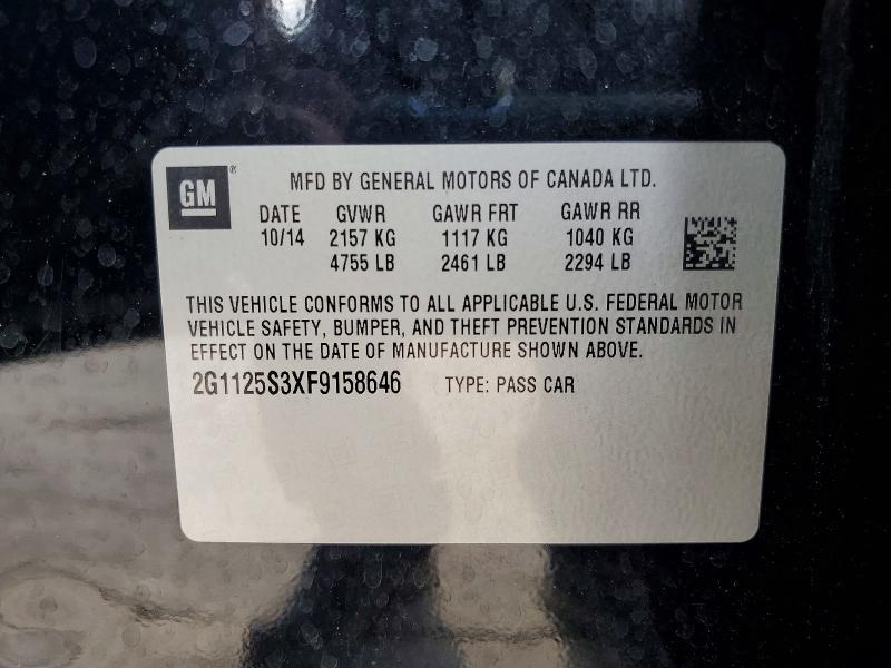 2015 Chevrolet Impala მანქანა იყიდება აუქციონზე, vin: 2G1125S3XF9158646, აუქციონის ნომერი: 58700526