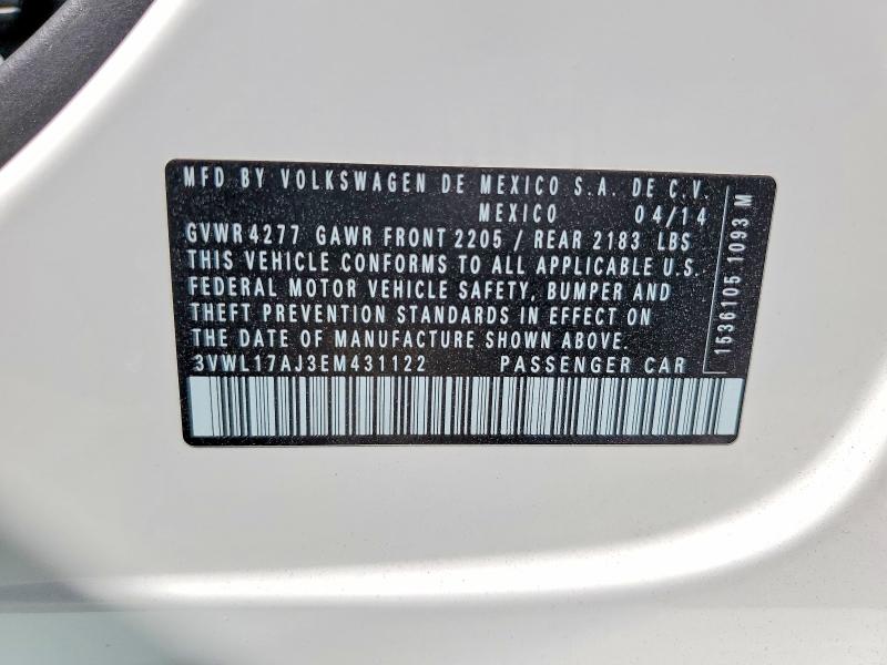 Продажа на аукционе авто 2014 Volkswagen Jetta, vin: 3VWL17AJ3EM431122, номер лота: 55347226