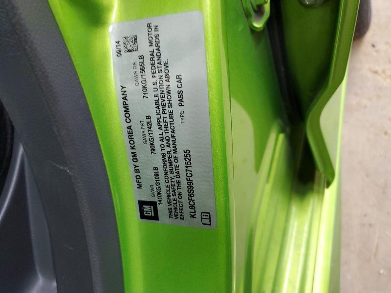 57819846 :رقم المزاد ، KL8CF6S99FC715255 vin ، 2015 Chevrolet Spark مزاد بيع