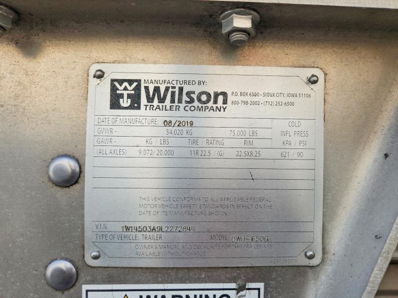 Продаж на аукціоні авто 2020 Wilson Unknown, vin: 1W14503A9L2272844, номер лоту: 57343616