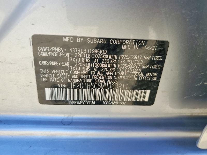Продаж на аукціоні авто 2021 Subaru Crosstrek, vin: JF2GTHSC6MH363911, номер лоту: 58306036