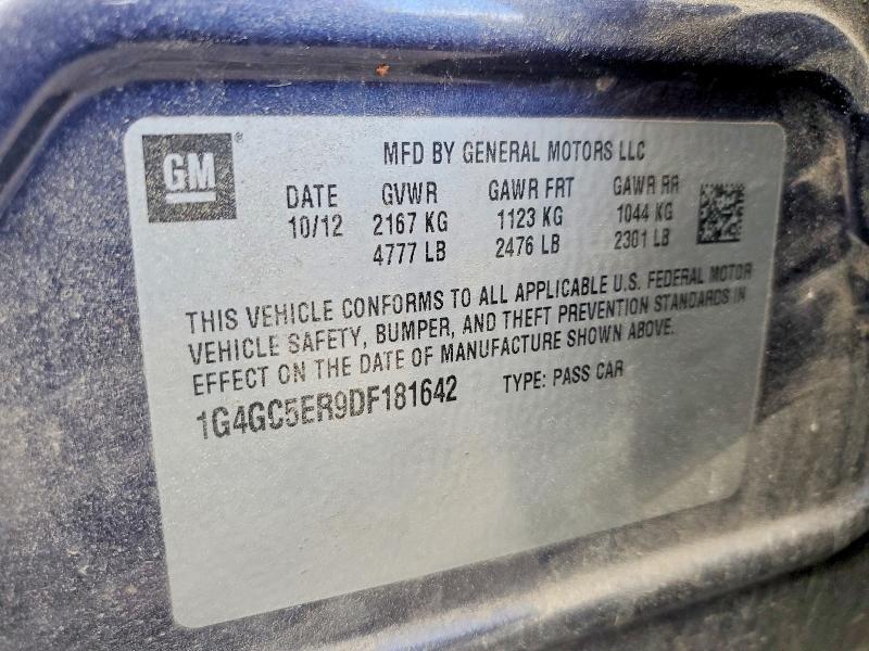 2013 Buick Lacrosse მანქანა იყიდება აუქციონზე, vin: 1G4GC5ER9DF181642, აუქციონის ნომერი: 58007926