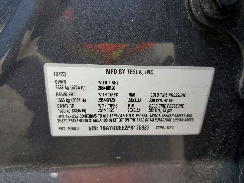 Aukcja sprzedaży 2023 Tesla Model Y, vin: 7SAYGDEE2PA175887, numer aukcji: 57003616