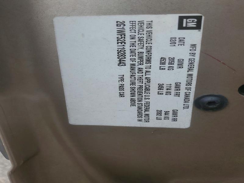2001 Chevrolet Impala მანქანა იყიდება აუქციონზე, vin: 2G1WF52E119283443, აუქციონის ნომერი: 58814146