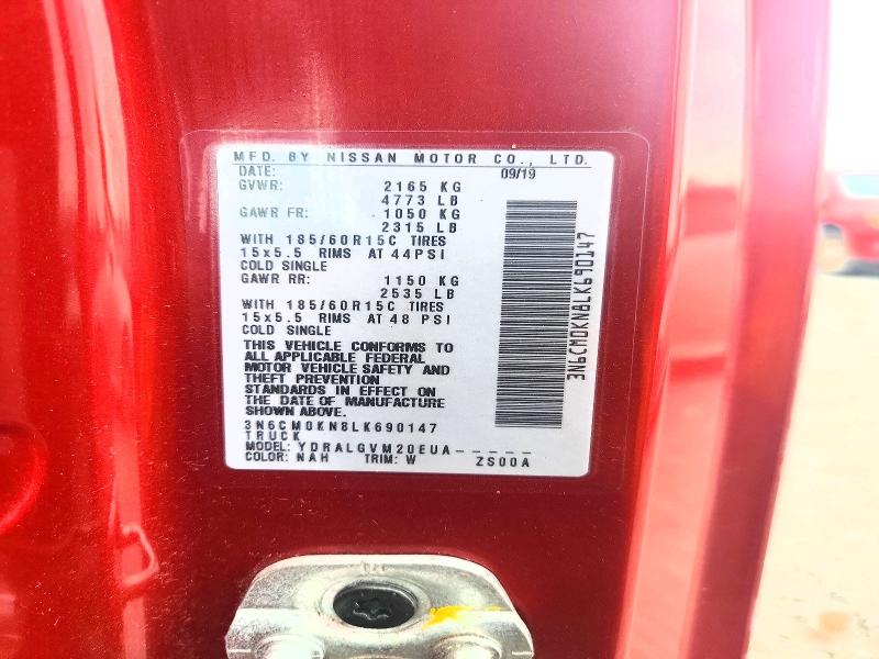 57811356 :رقم المزاد ، 3N6CM0KN8LK690147 vin ، 2020 Nissan Nv200 مزاد بيع