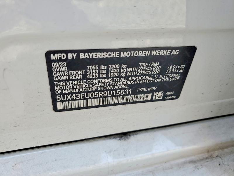 56082876 :رقم المزاد ، 5UX43EU05R9U15631 vin ، 2024 Bmw X5 مزاد بيع