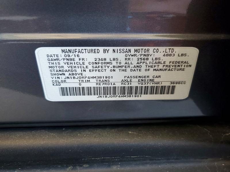 2017 Infiniti Qx50 მანქანა იყიდება აუქციონზე, vin: JN1BJ0RP4HM381901, აუქციონის ნომერი: 56079016
