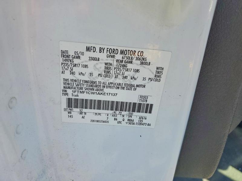 Aukcja sprzedaży 2010 Ford F150, vin: 1FTMF1CW1AKE17137, numer aukcji: 57173666
