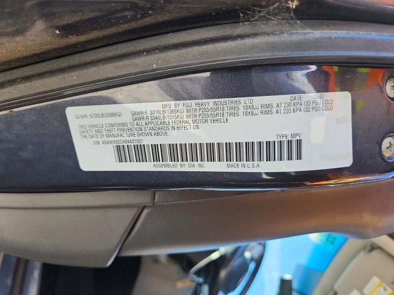 Продажа на аукционе авто 2008 Subaru Tribeca, vin: 4S4WX92D484401027, номер лота: 56496496