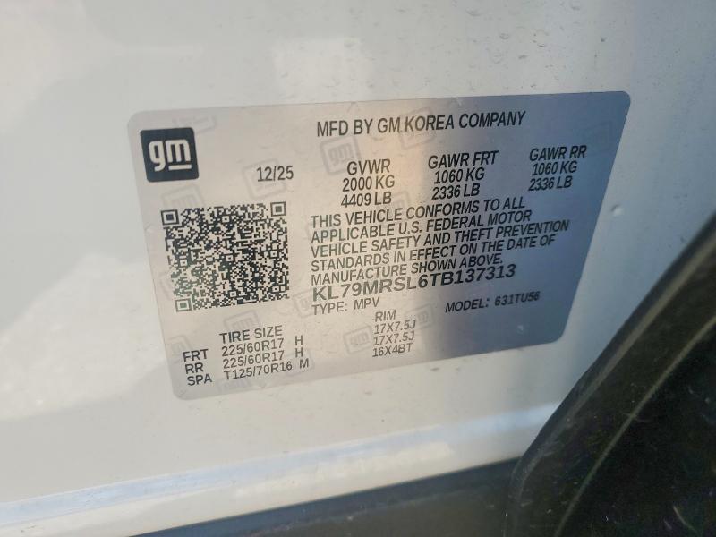 2026 Chevrolet Trailblazer მანქანა იყიდება აუქციონზე, vin: KL79MRSL6TB137313, აუქციონის ნომერი: 59863956
