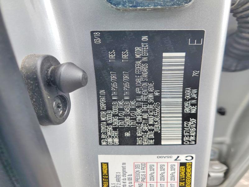 Продаж на аукціоні авто 2018 Toyota 4runner, vin: JTEBU5JR0J5566215, номер лоту: 57673616