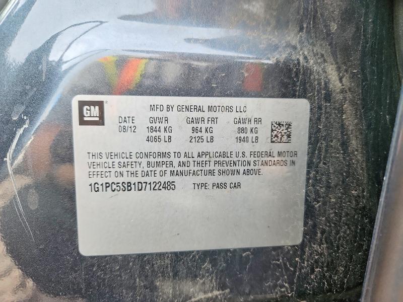 Продаж на аукціоні авто 2013 Chevrolet Cruze, vin: 1G1PC5SB1D7122485, номер лоту: 56228406
