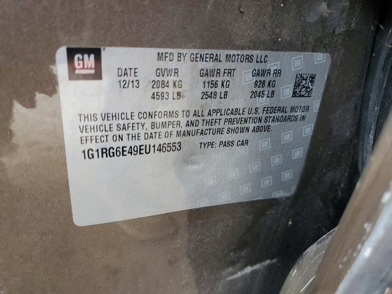 57909516 :رقم المزاد ، 1G1RG6E49EU146553 vin ، 2014 Chevrolet Volt مزاد بيع