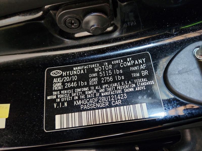 Продаж на аукціоні авто 2011 Hyundai Genesis, vin: KMHGC4DF2BU121423, номер лоту: 59010546