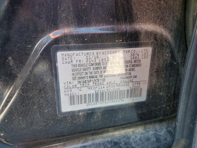 Продажа на аукционе авто 2018 Nissan Sentra, vin: 3N1AB7AP1JY261196, номер лота: 55536996