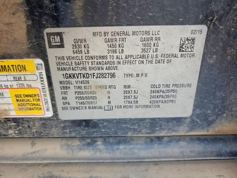Продажа на аукционе авто 2015 Gmc Acadia, vin: 1GKKVTKD1FJ282796, номер лота: 57434216