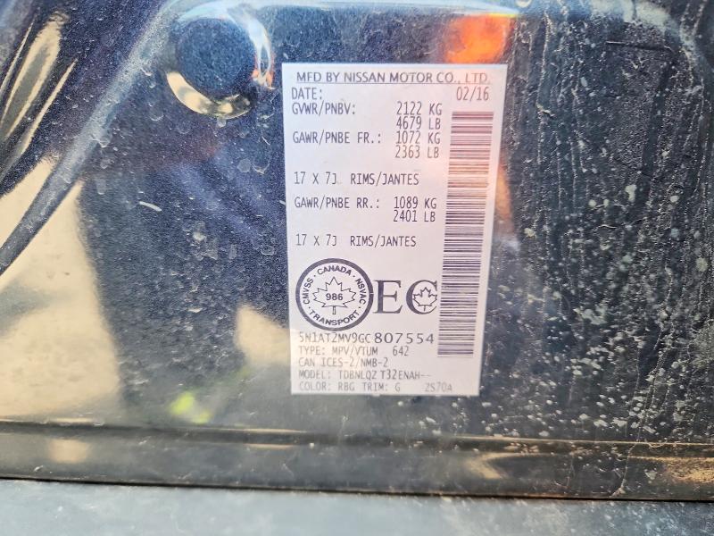 Aukcja sprzedaży 2016 Nissan Rogue, vin: 5N1AT2MV9GC807554, numer aukcji: 56101986