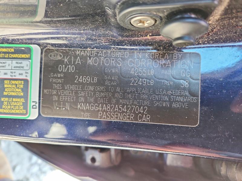 Продаж на аукціоні авто 2010 Kia Optima, vin: KNAGG4A82A5427042, номер лоту: 57010696