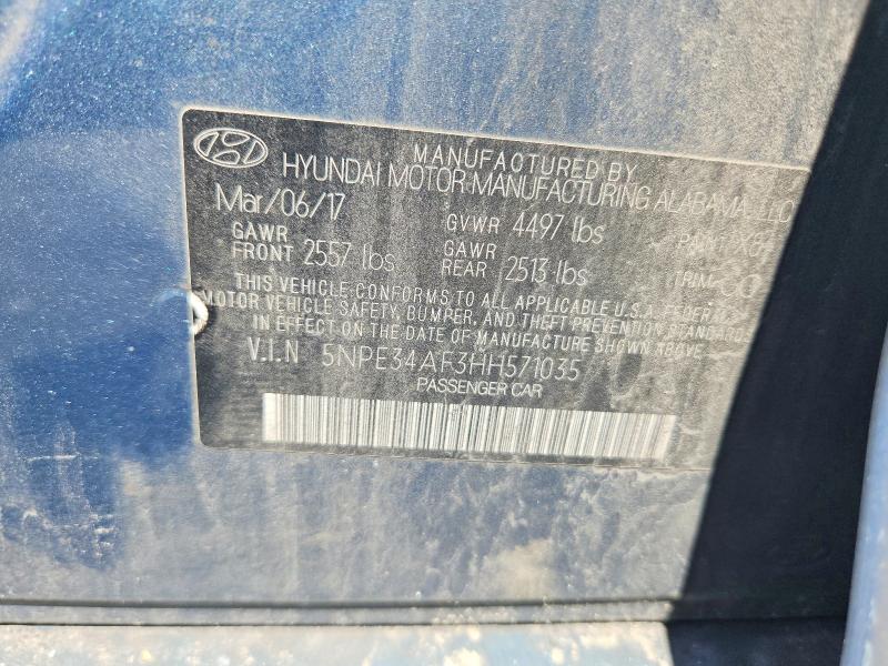 Aukcja sprzedaży 2017 Hyundai Sonata, vin: 5NPE34AF3HH571035, numer aukcji: 58133246