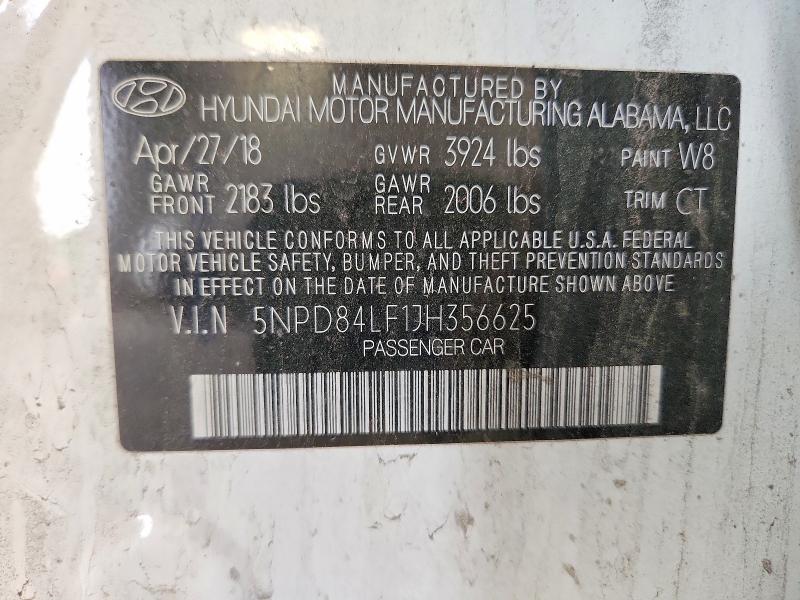 Aukcja sprzedaży 2018 Hyundai Elantra, vin: 5NPD84LF1JH356625, numer aukcji: 57416626