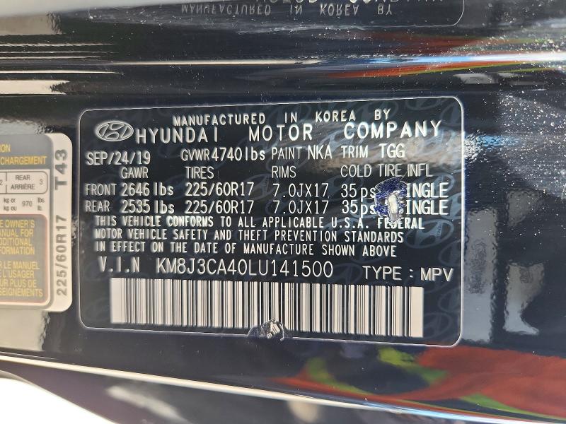 Продаж на аукціоні авто 2020 Hyundai Tucson, vin: KM8J3CA40LU141500, номер лоту: 58350206