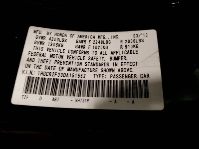 2013 Honda Accord მანქანა იყიდება აუქციონზე, vin: 1HGCR2F30DA151552, აუქციონის ნომერი: 57079146