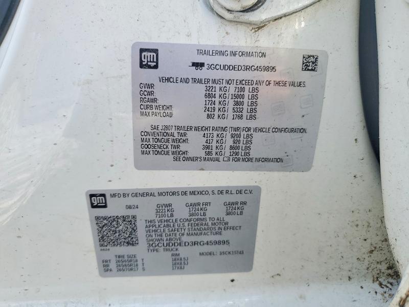 Продажа на аукционе авто 2024 Chevrolet Silverado, vin: 3GCUDDED3RG459895, номер лота: 56434876