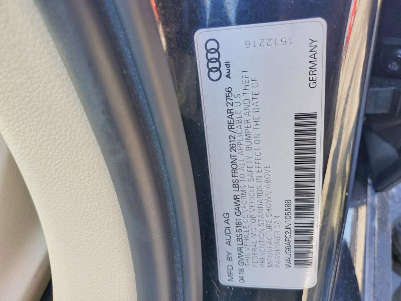 2018 Audi A6 მანქანა იყიდება აუქციონზე, vin: WAUG8AFC2JN105588, აუქციონის ნომერი: 58915386