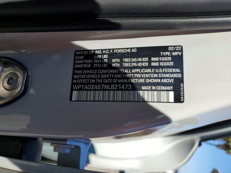 Продаж на аукціоні авто 2022 Porsche Macan, vin: WP1AG2A57NLB21473, номер лоту: 57056146
