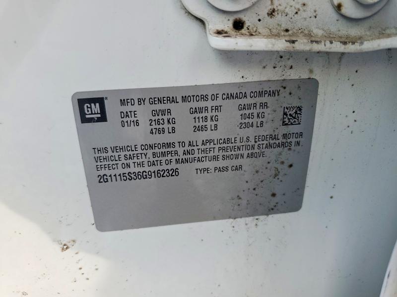 Aukcja sprzedaży 2016 Chevrolet Impala, vin: 2G1115S36G9162326, numer aukcji: 58546676