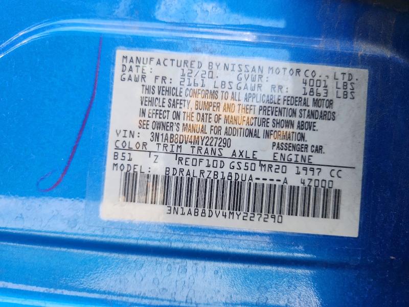 55806736 :رقم المزاد ، 3N1AB8DV4MY227290 vin ، 2021 Nissan Sentra مزاد بيع