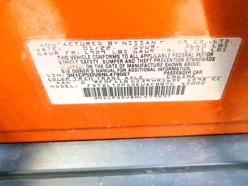 Продаж на аукціоні авто 2022 Nissan Kicks, vin: 3N1CP5DV8NL479597, номер лоту: 56973576