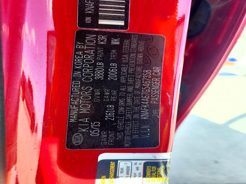 2016 Kia Forte მანქანა იყიდება აუქციონზე, vin: KNAFK4A67G5467358, აუქციონის ნომერი: 55740146