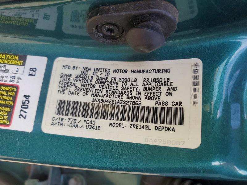 58942166 :رقم المزاد ، 1NXBU4EE1AZ327862 vin ، 2010 Toyota Corolla مزاد بيع