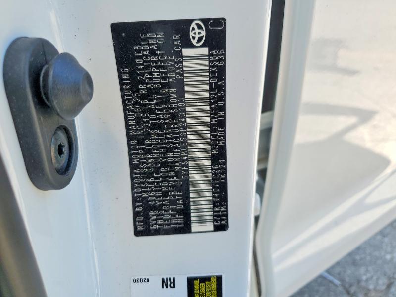 Продаж на аукціоні авто 2025 Toyota Corolla, vin: 5YFS4MCE5SP243193, номер лоту: 55914126