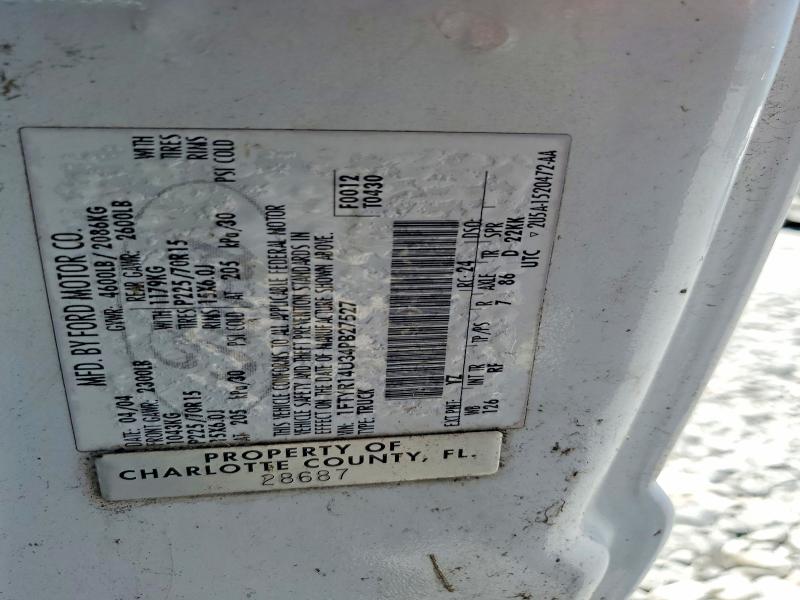 2004 Ford Ranger მანქანა იყიდება აუქციონზე, vin: 1FTYR14U34PB27527, აუქციონის ნომერი: 57625726
