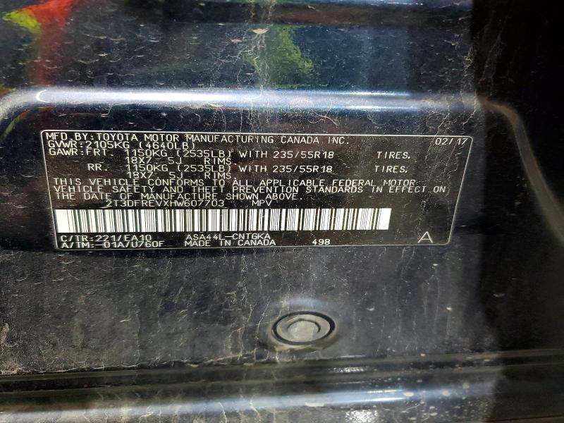 Aukcja sprzedaży 2017 Toyota Rav4, vin: 2T3DFREVXHW607703, numer aukcji: 55776116