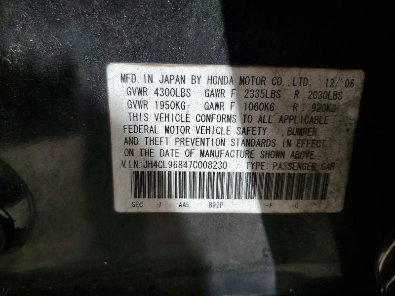 Продажа на аукционе авто 2007 Acura Tsx, vin: JH4CL96847C008230, номер лота: 56257306