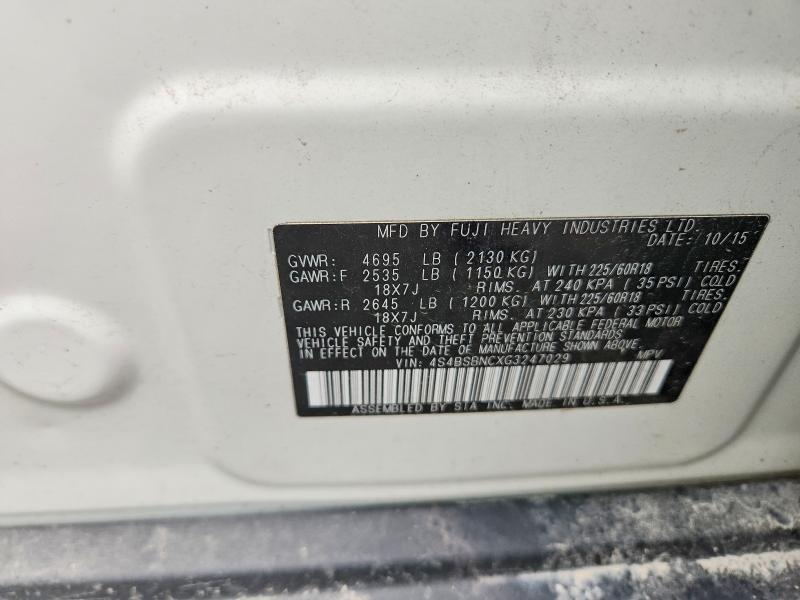 Aukcja sprzedaży 2016 Subaru Outback, vin: 4S4BSBNCXG3247029, numer aukcji: 56827136